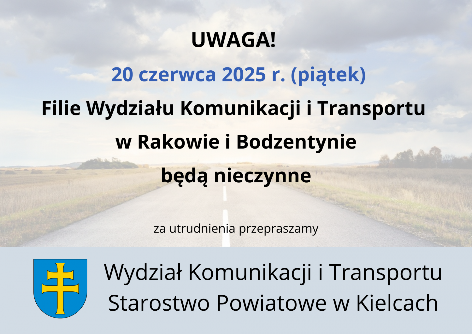 20 czerwca filie WKiT w Rakowie i Bodzentynie będą zamknięte